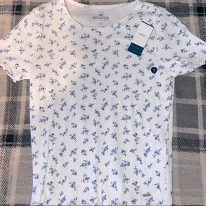 Hollister white floral short sleeve top